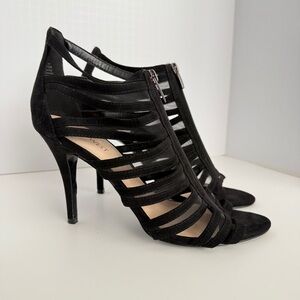 Nine West | Black | Strappy High Heels | Suede | Women’s Size 9